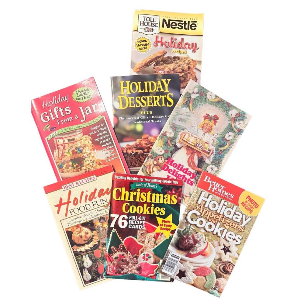 Holiday Cookbooks Vintage Set of 7 Collectible Lot